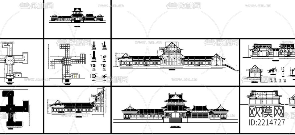 羅漢堂建筑CAD施工圖下載(渲染圖4)