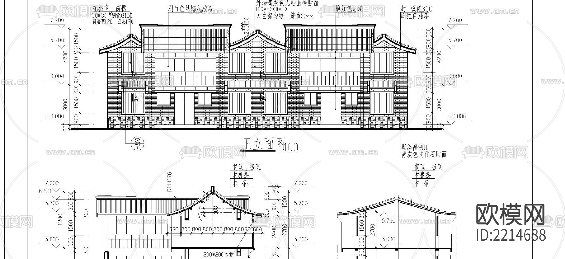 李白故居风景CAD施工图下载（渲染图1）