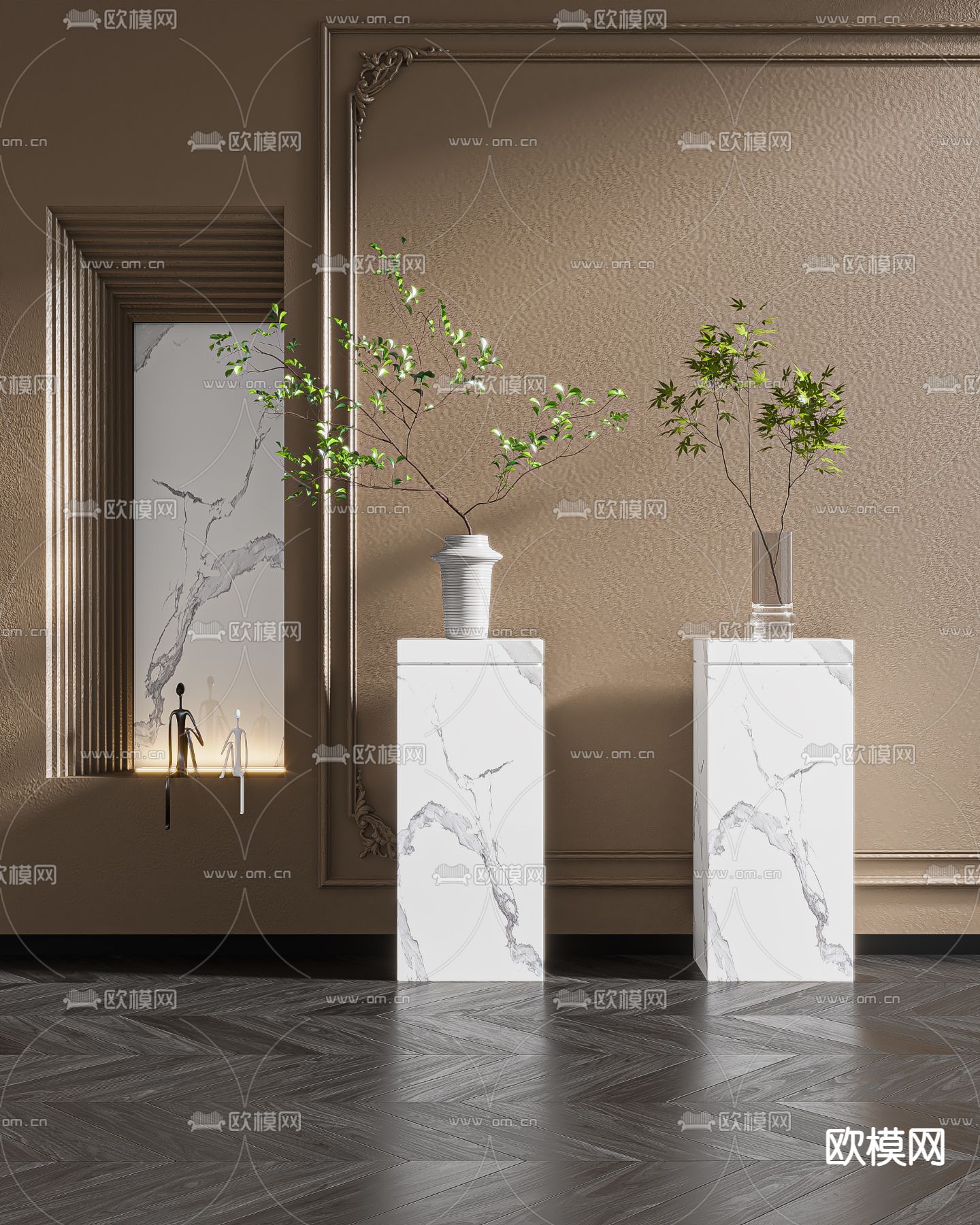 现代吊钟绿植水培盆栽3d模型下载