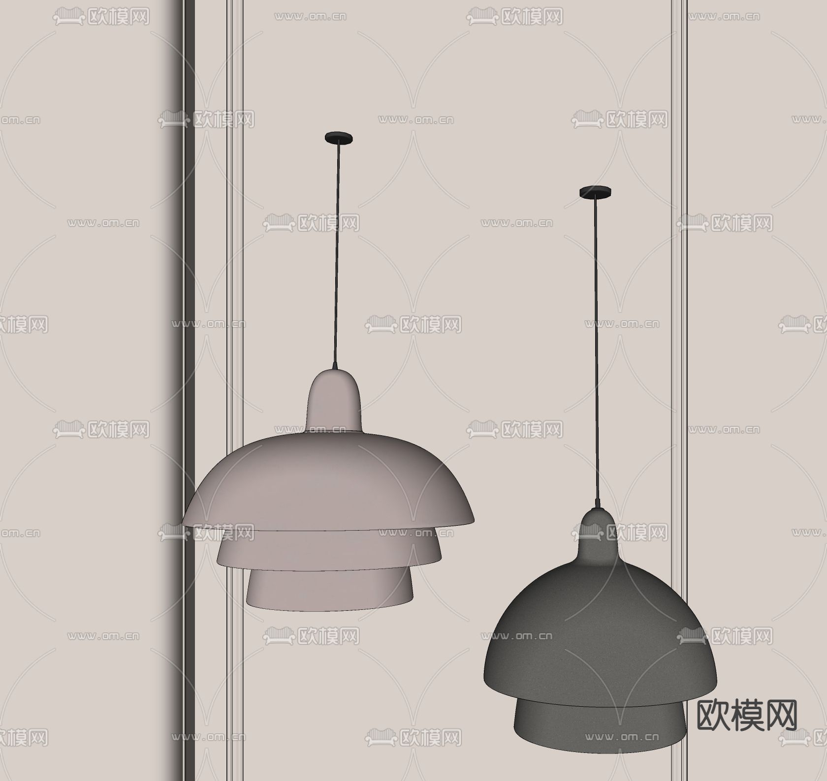 现代吊灯su模型