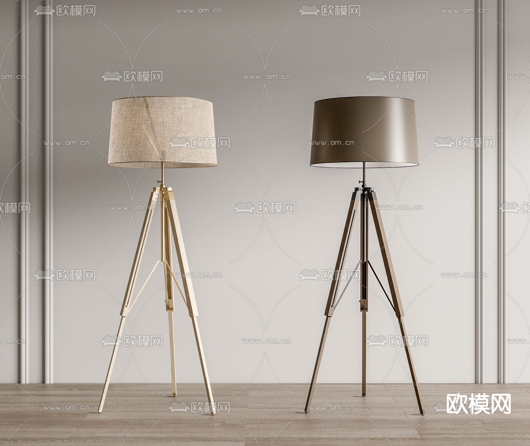 现代落地灯su模型