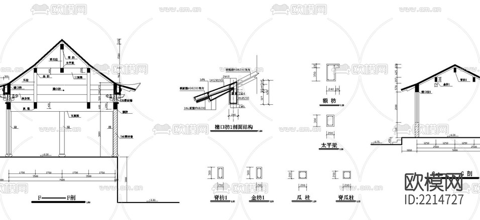 羅漢堂建筑CAD施工圖下載(渲染圖2)