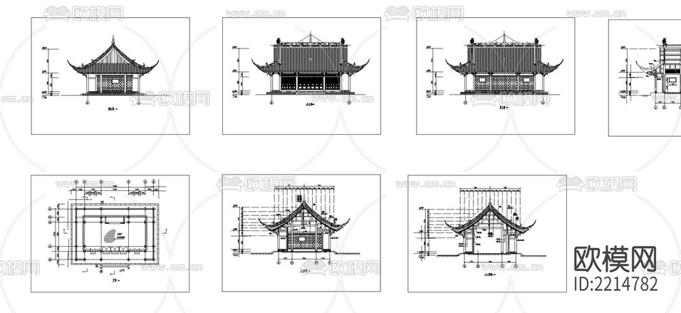 廟宇CAD施工圖下載(渲染圖3)