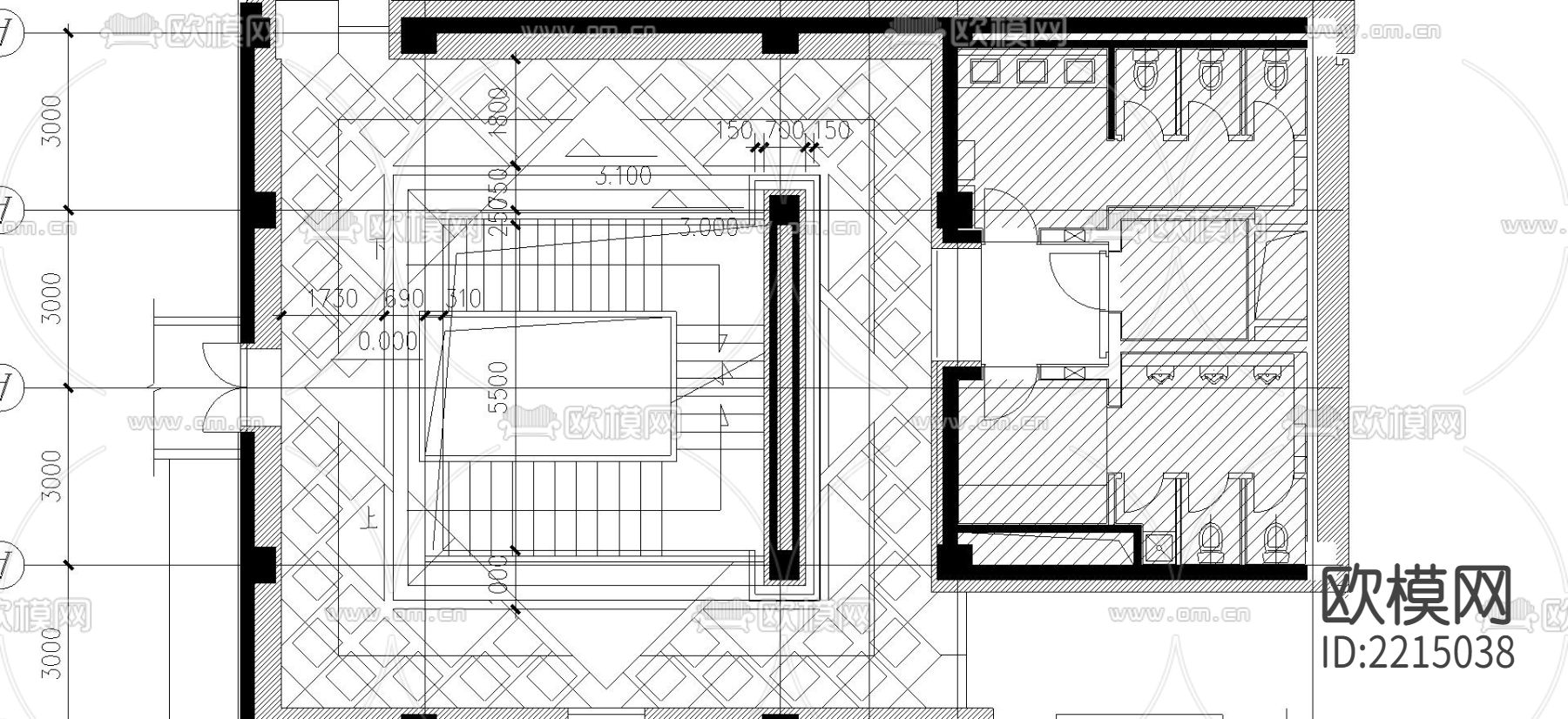 楼梯cad大样图下载（渲染图1）