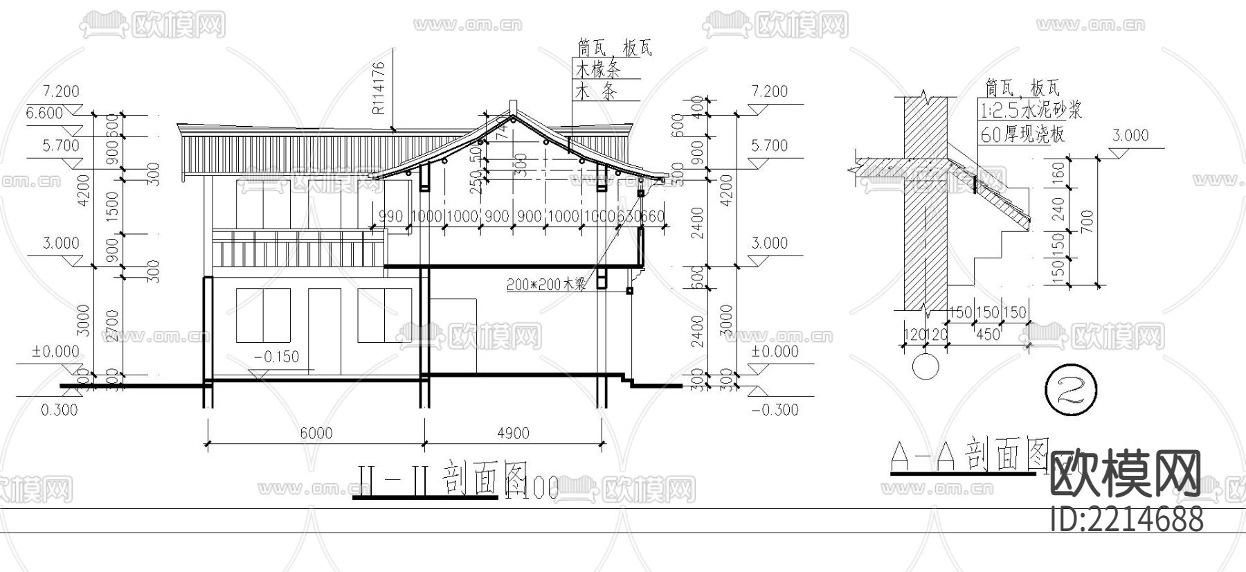 李白故居风景CAD施工图下载（渲染图3）