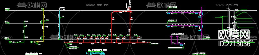 紫金城2号商业给排水CAD施工图下载（渲染图4）