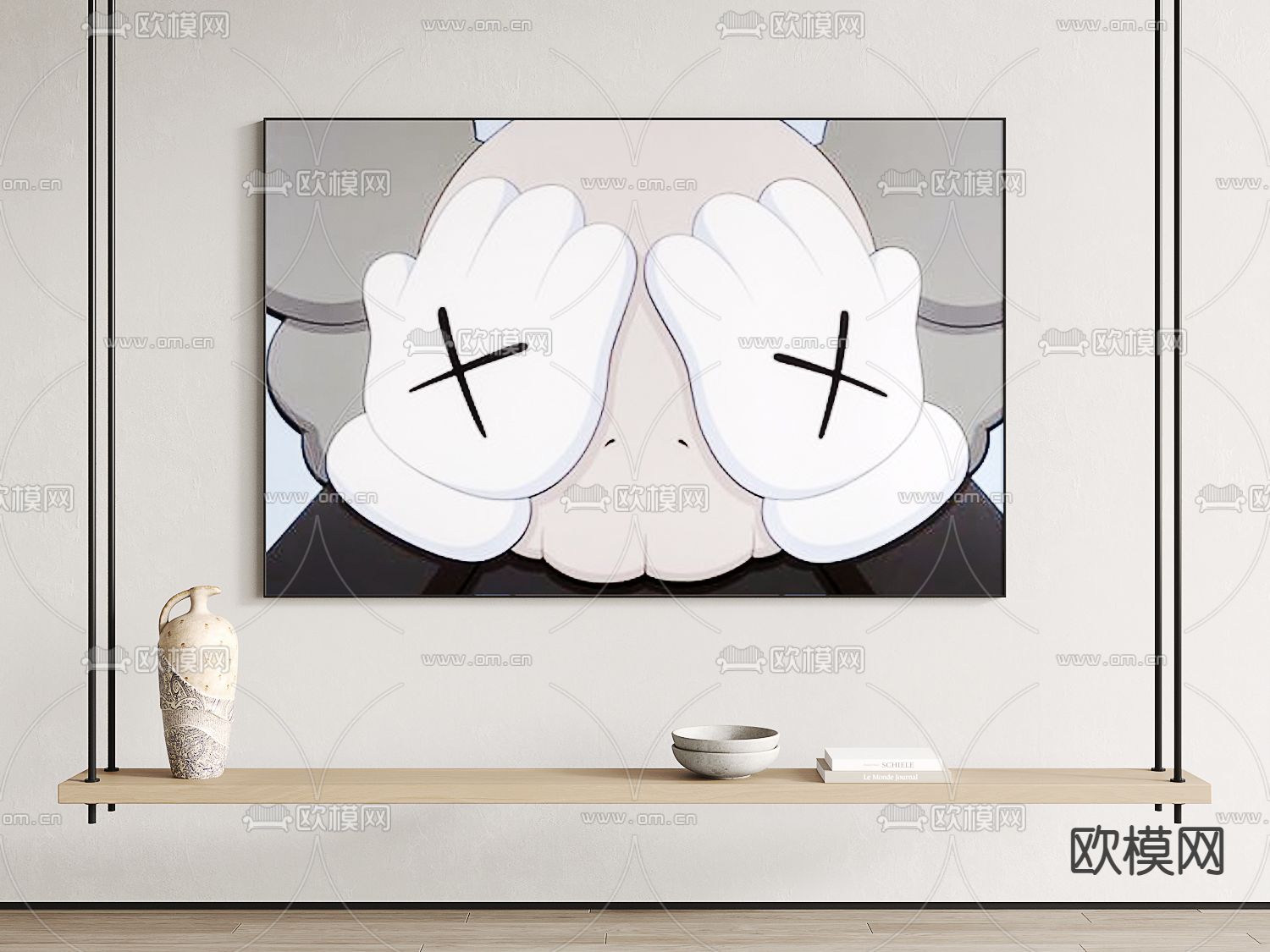 现代kaws装饰画3d模型下载