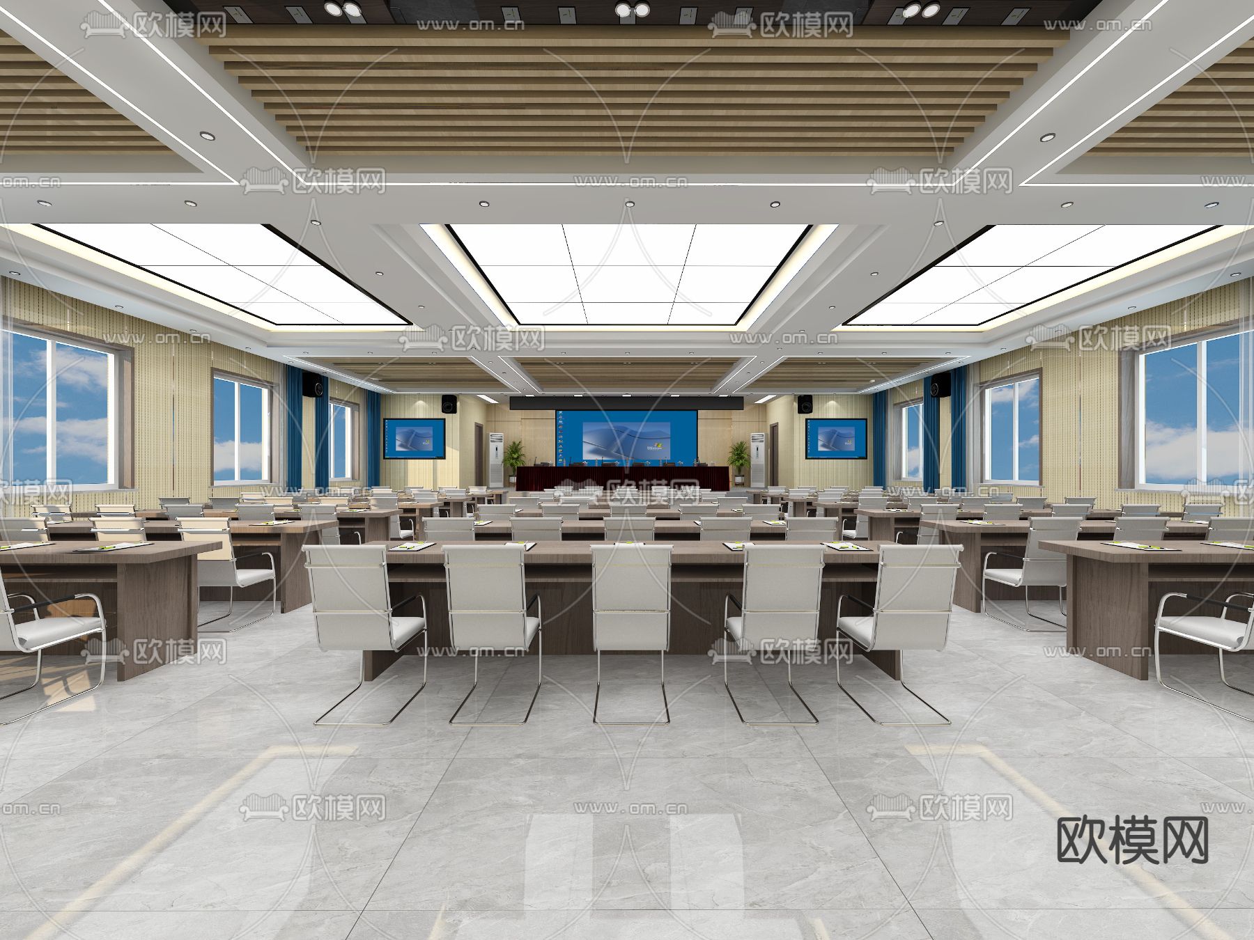现代报告厅免费3d模型下载（渲染图3）