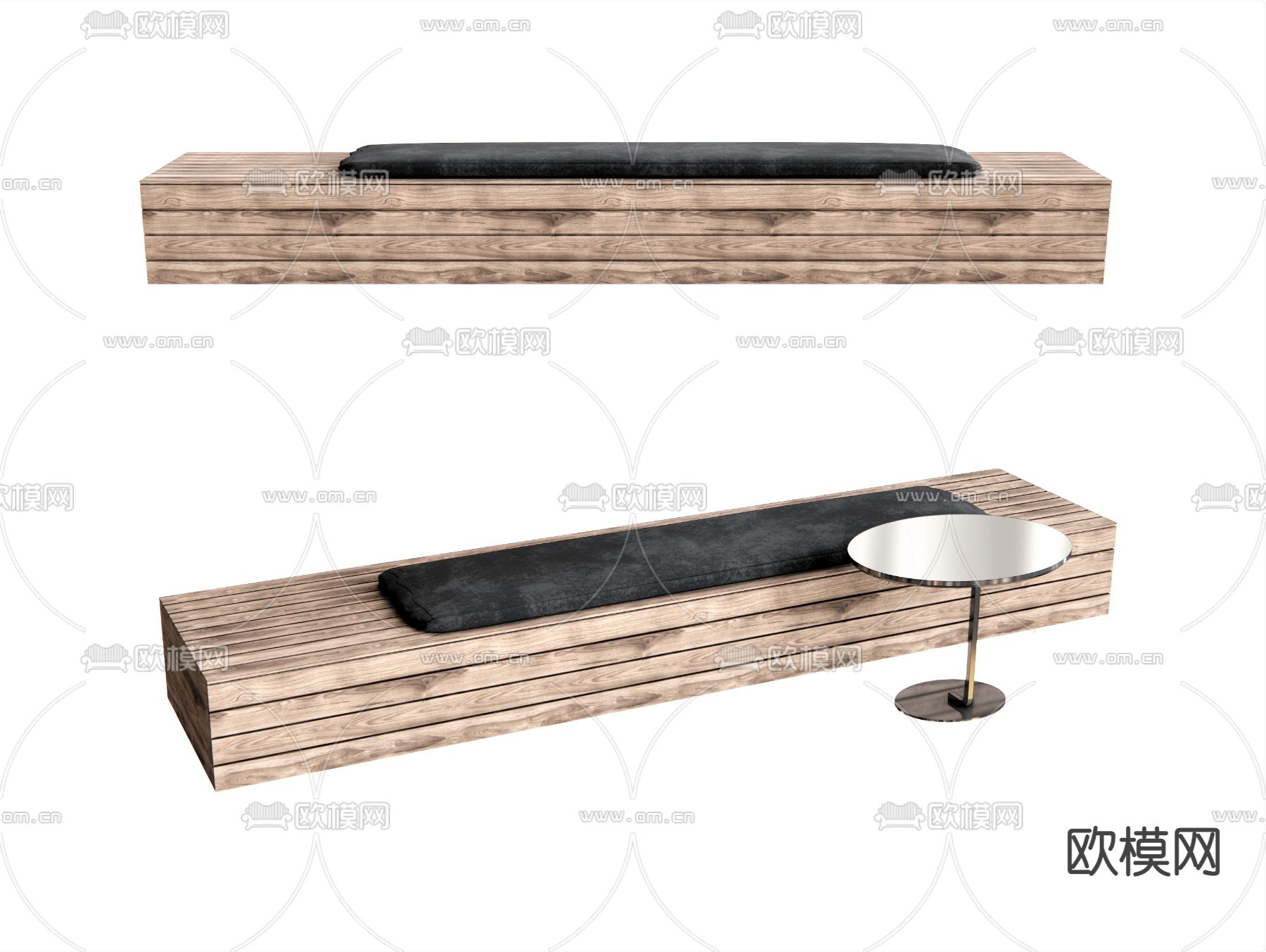北欧长凳su模型下载（渲染图1）