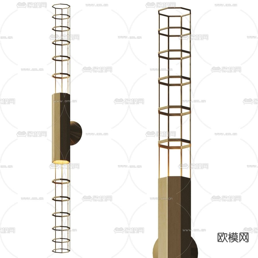 baxter现代金属圆形壁灯3d模型下载