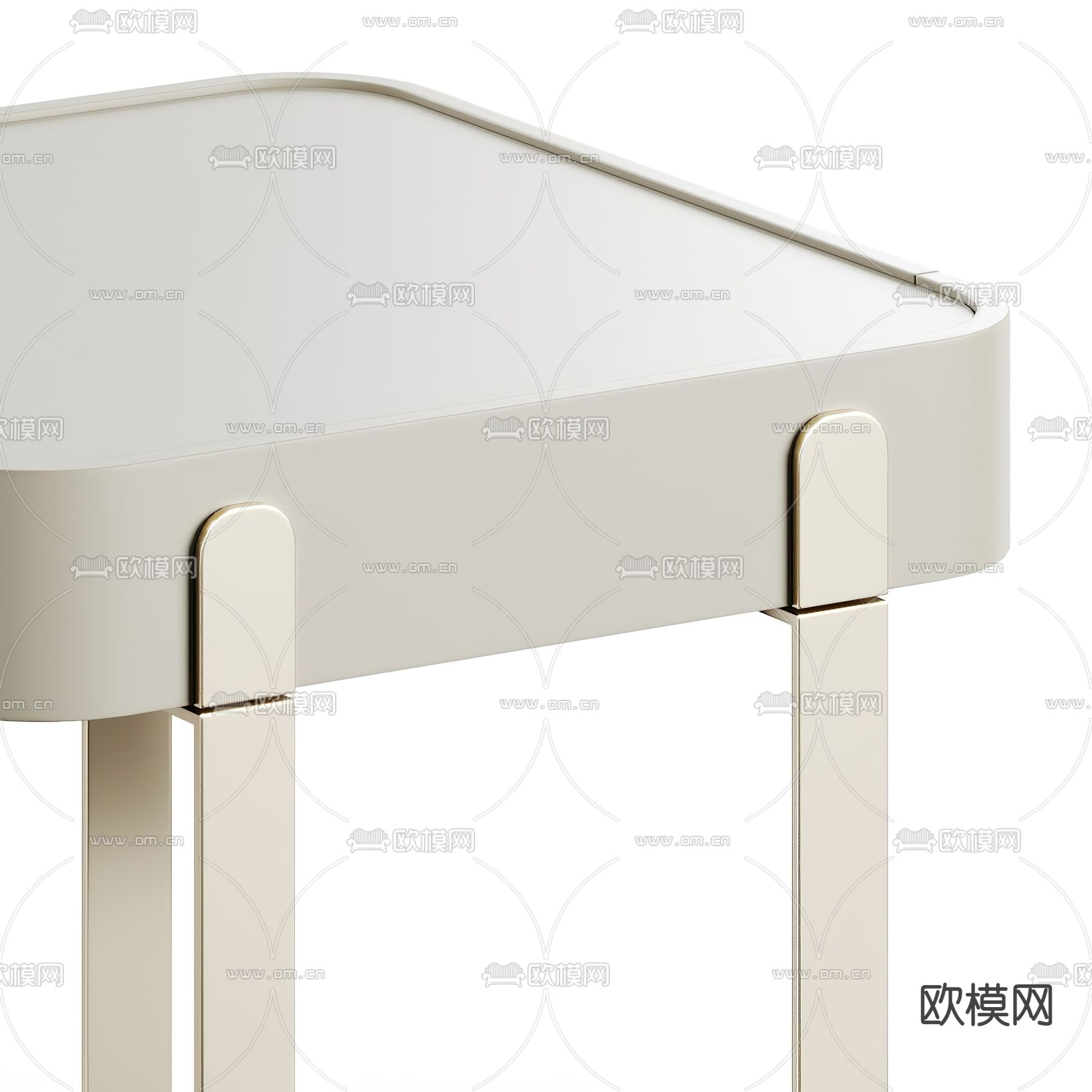 Fendi 现代米色床头柜3d模型下载（渲染图2）