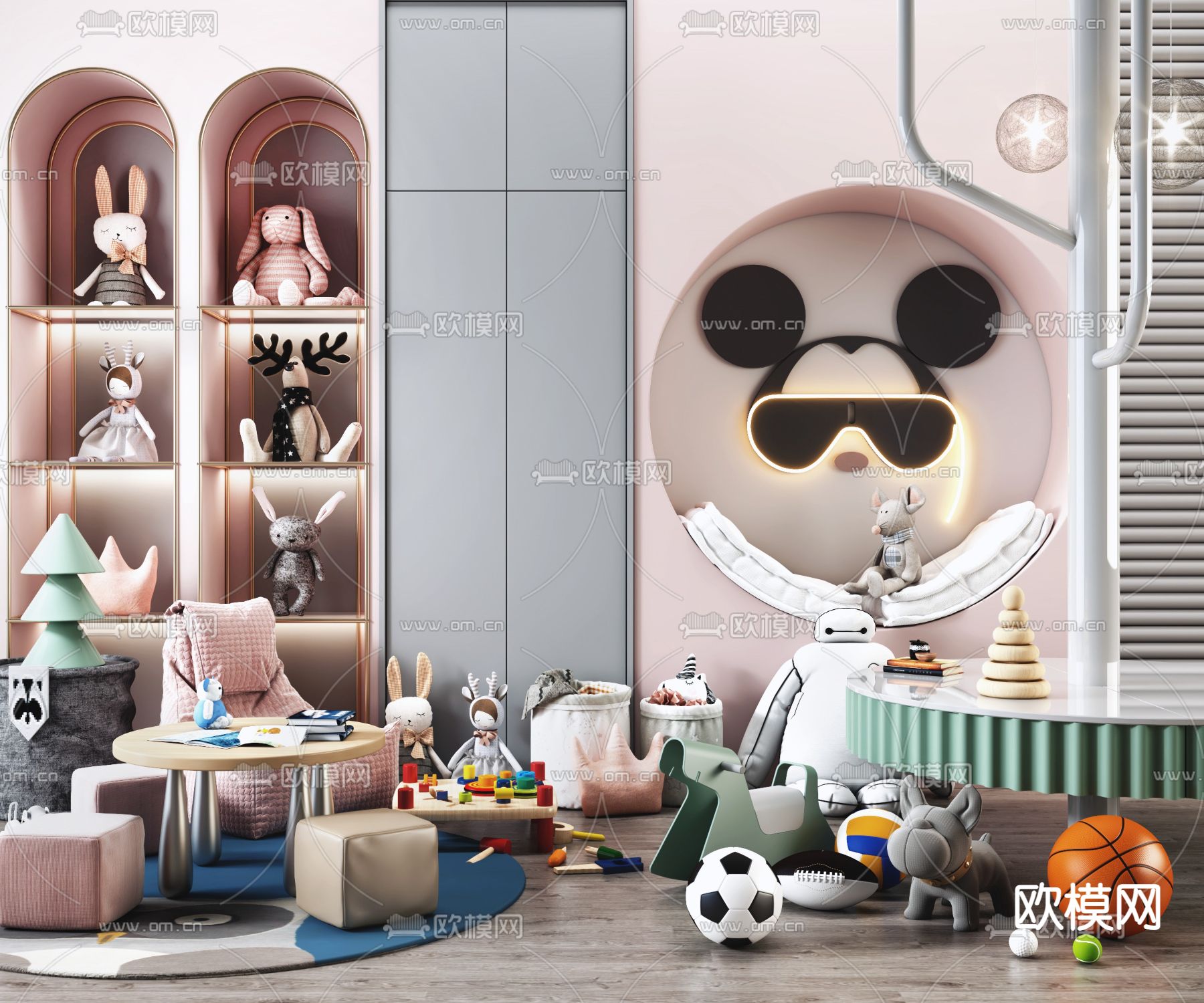 现代儿童毛绒玩具儿童用品3d模型下载