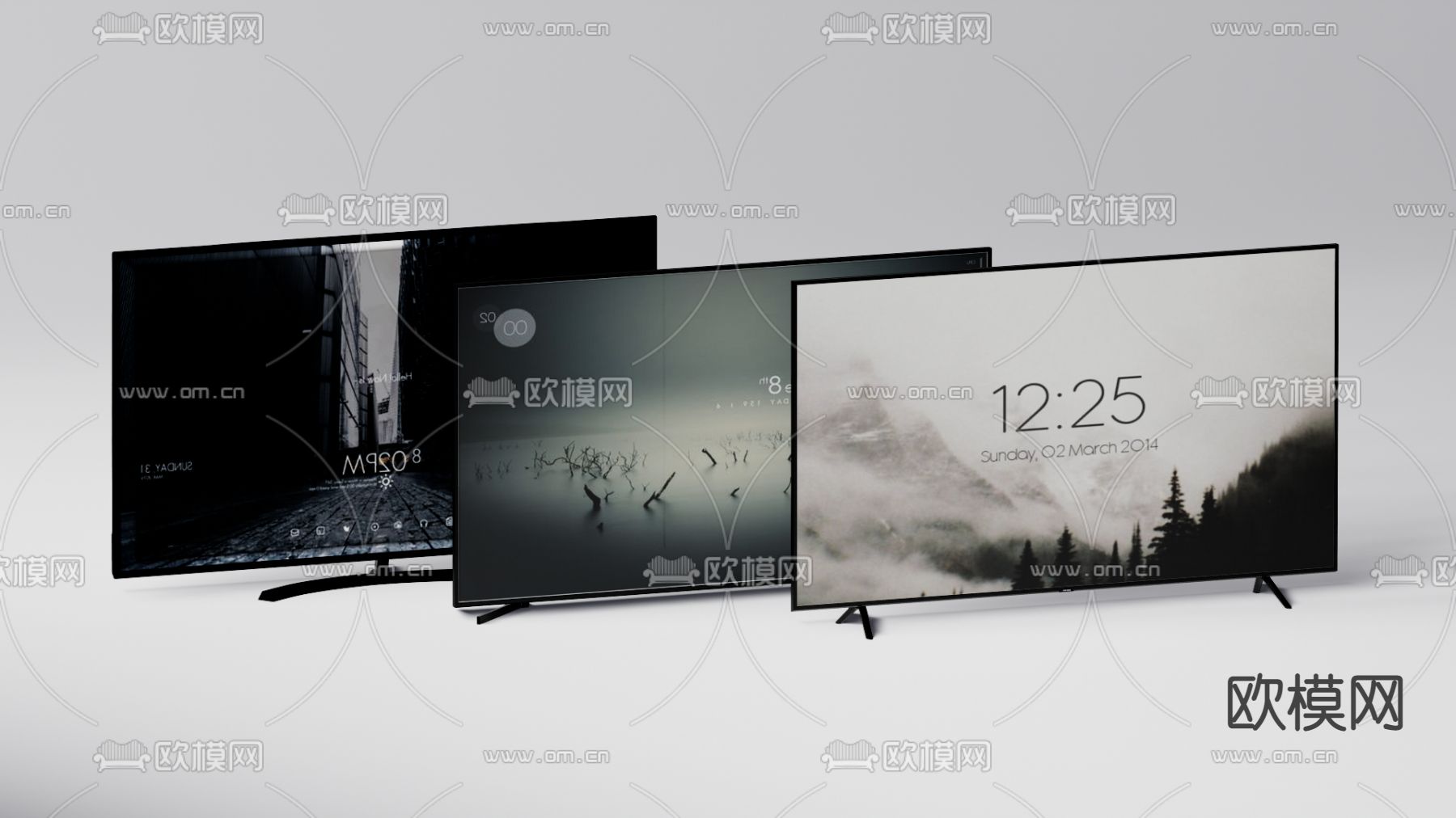 电视机su模型下载（渲染图1）