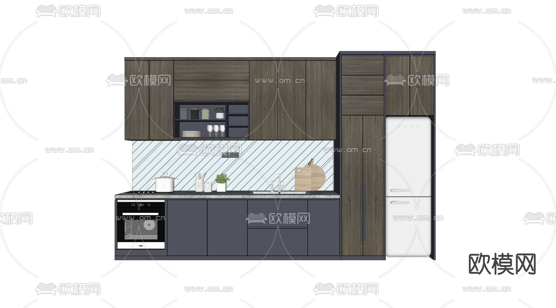 北欧橱柜su模型下载（渲染图2）