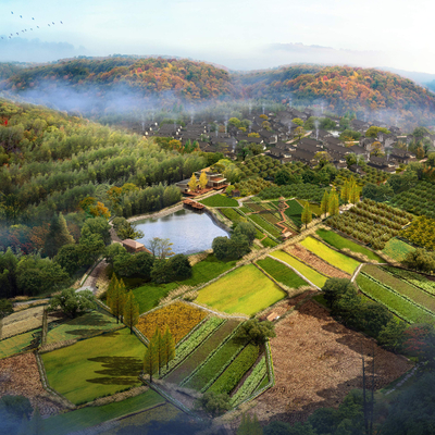 生态未来新农村景观psd