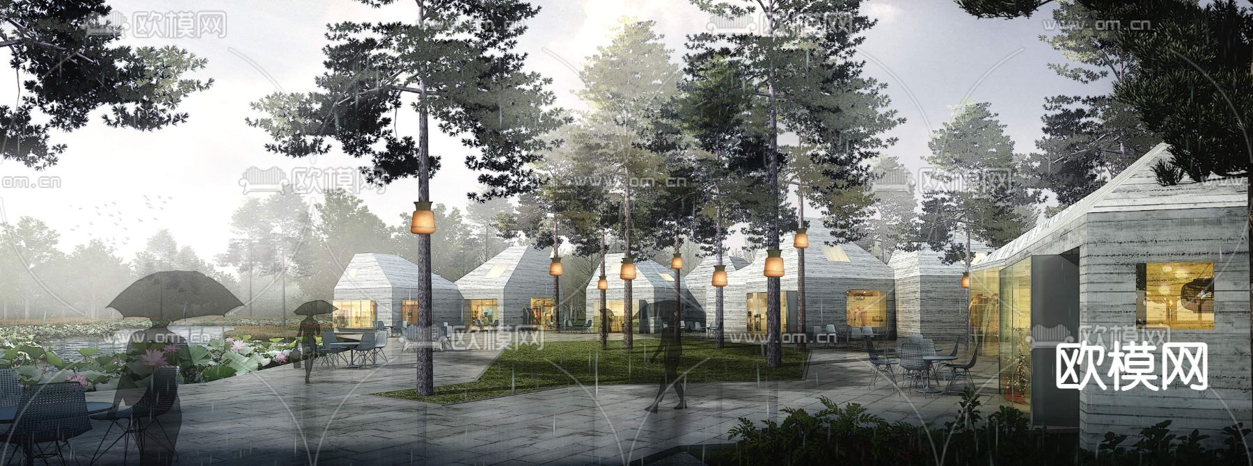 现代湿地园林景观psd下载