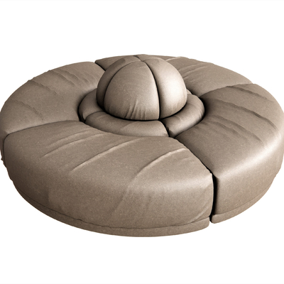  北欧皮革休闲沙发su模型 