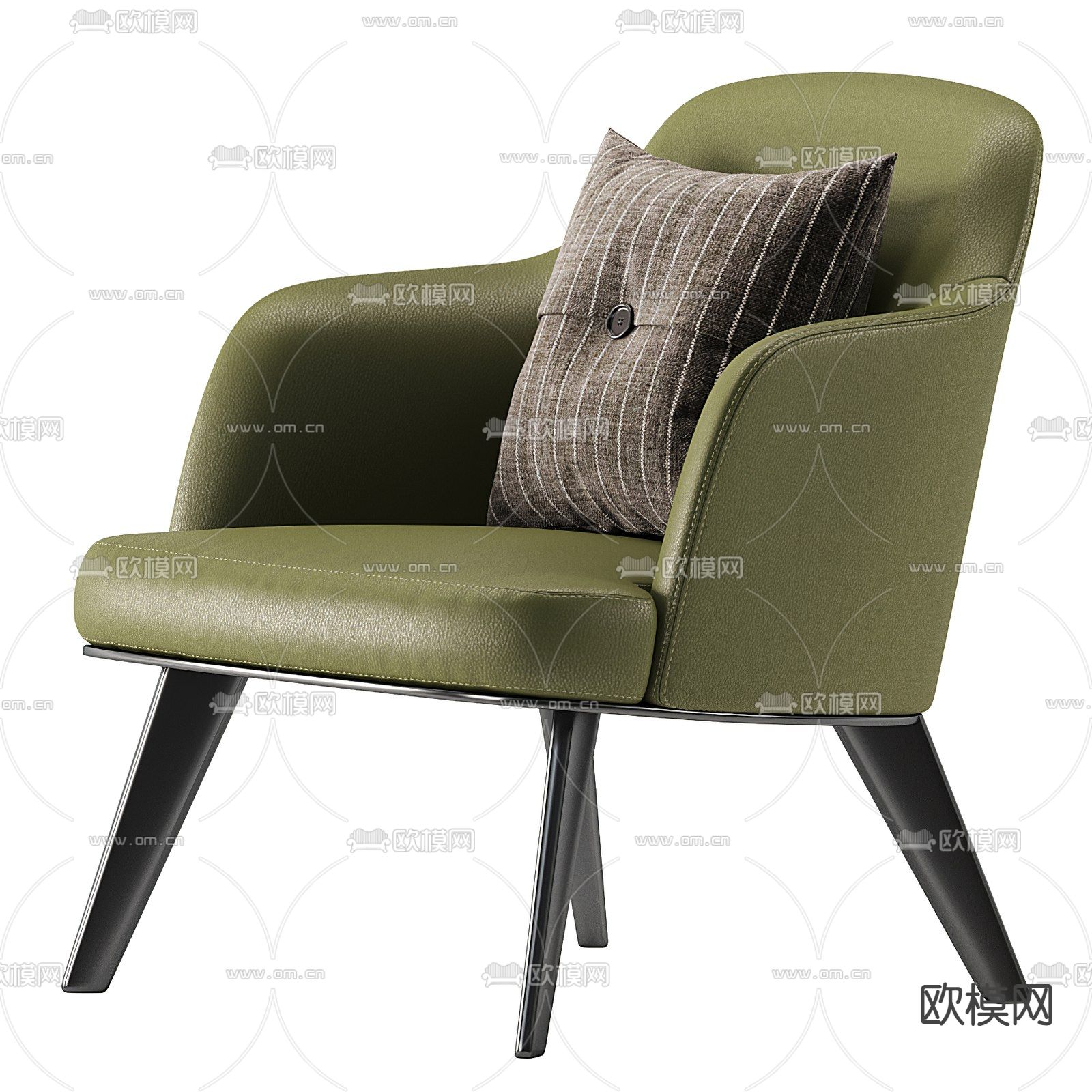 poliform 现代绿色休闲椅3d模型下载（渲染图2）