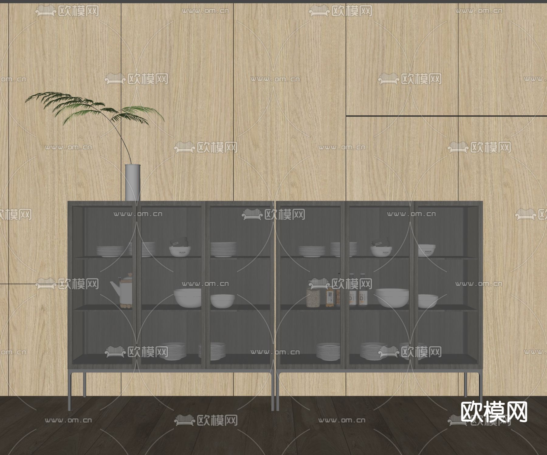 Poliform现代餐边柜su模型下载（渲染图2）