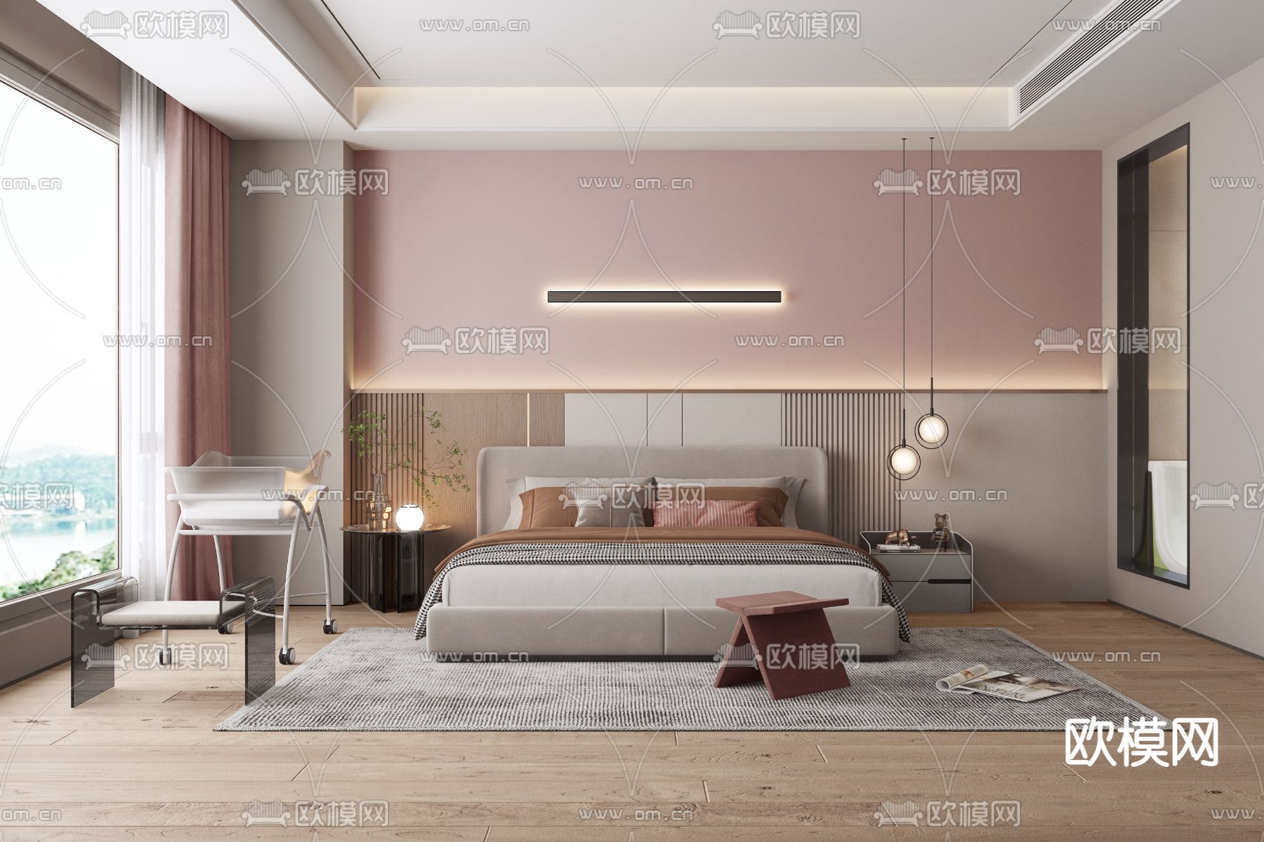 现代月子会所套房3d模型下载