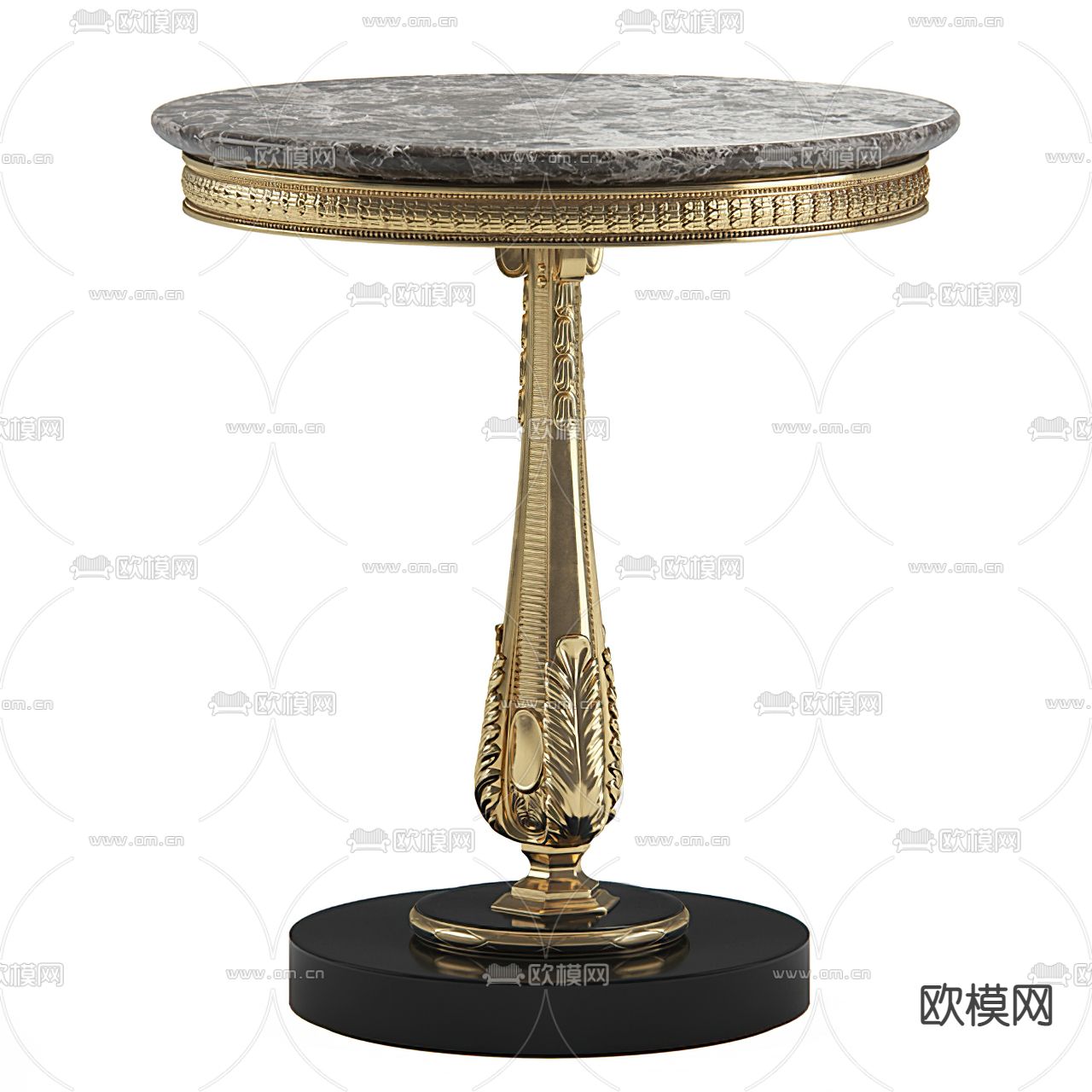 欧式金属圆几3d模型下载