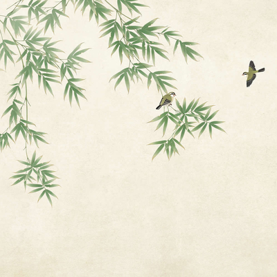  华琴壁画竹韵壁纸 