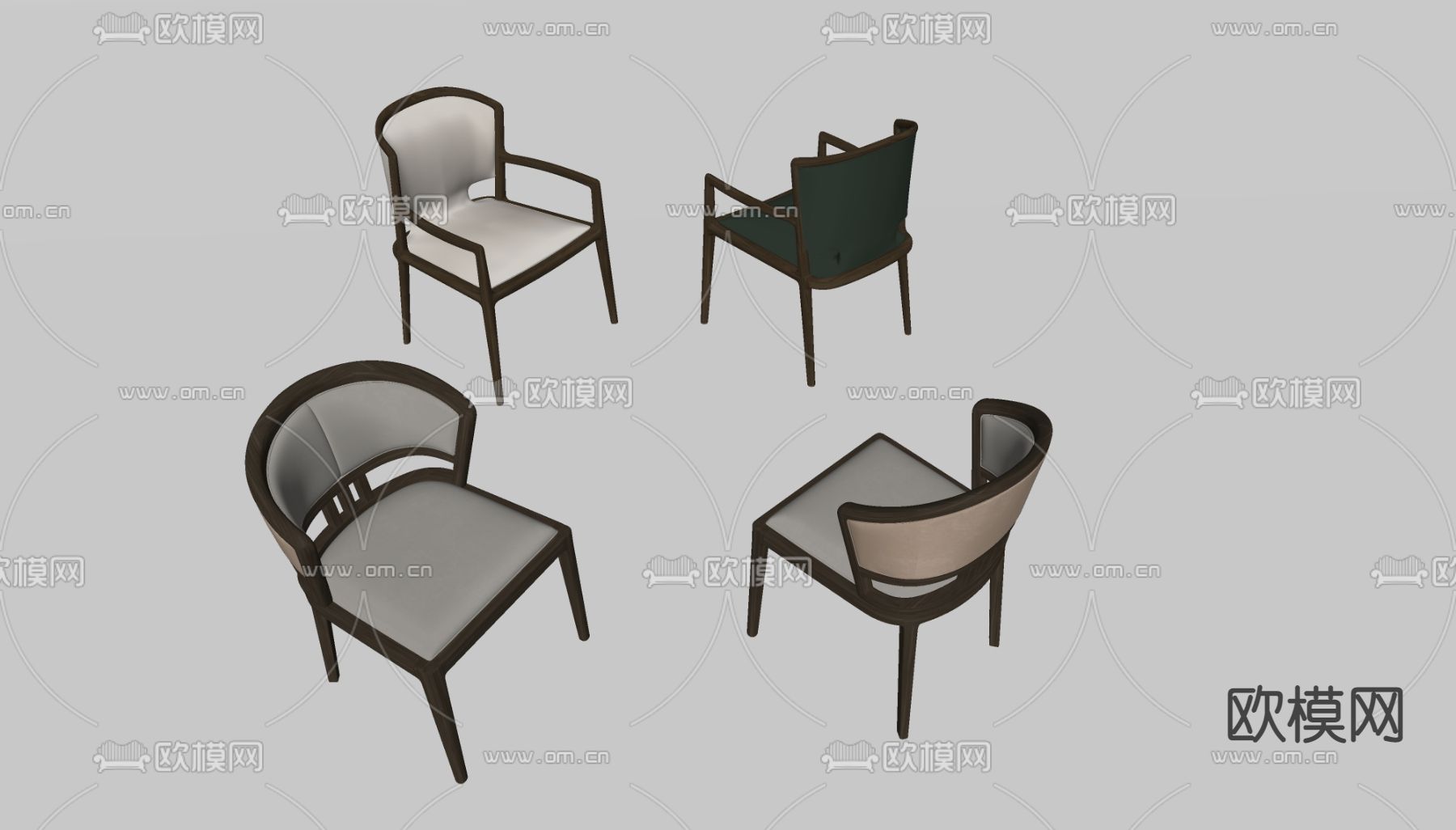 新中式单椅餐椅su模型下载（渲染图2）