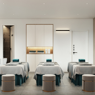  现代SPA桑拿会所su模型 