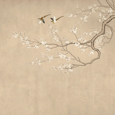  华琴壁画傲梅壁画 