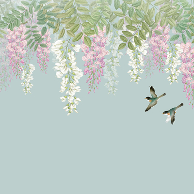  华琴壁画紫萝藤壁画 