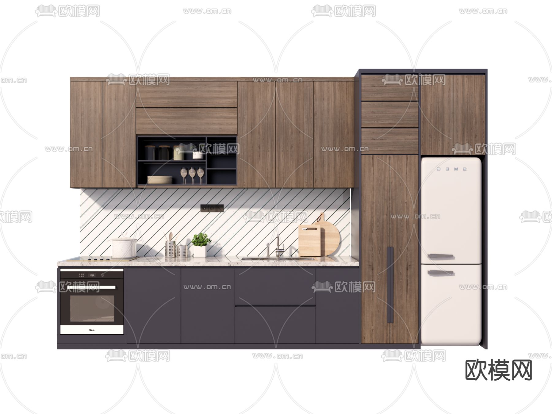 北欧橱柜su模型下载（渲染图1）