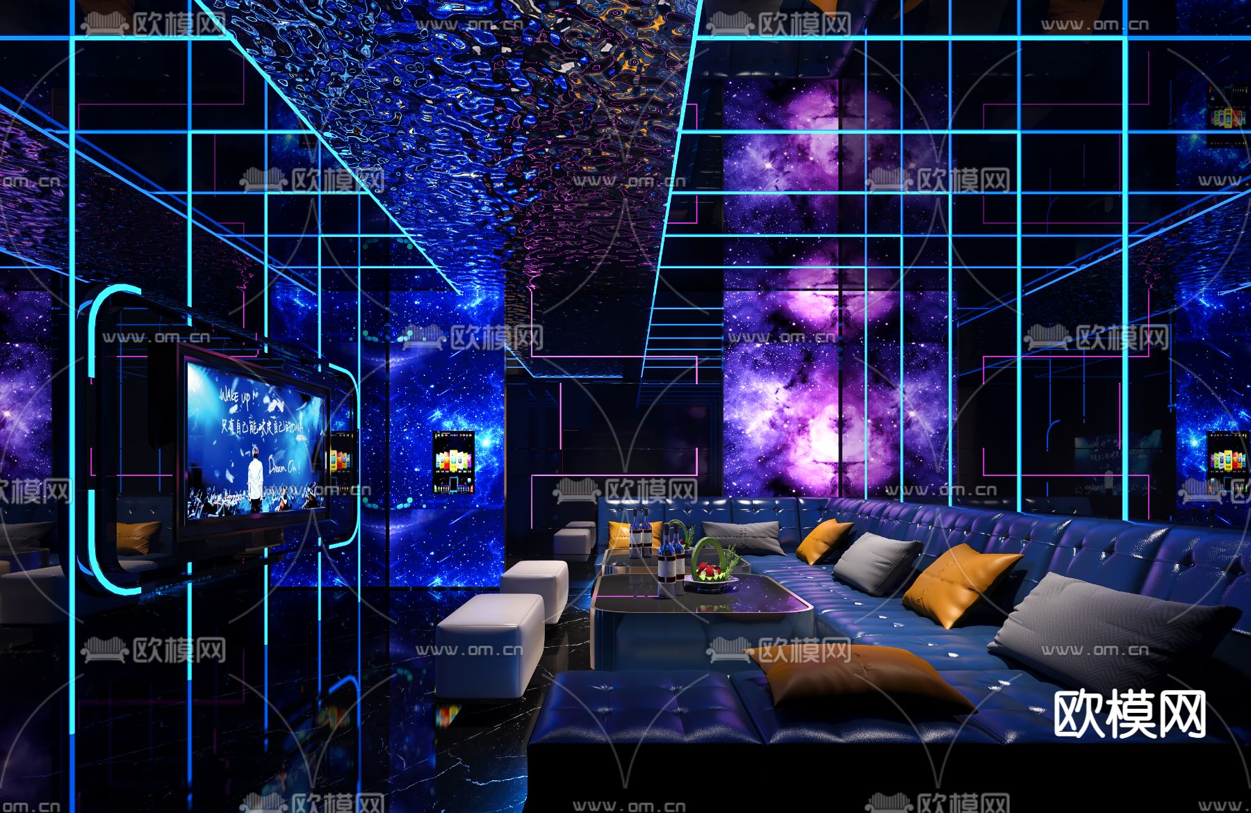 现代KTV包房3d模型下载