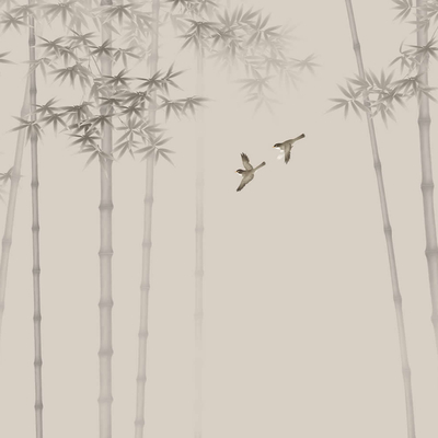  华琴壁画竹林壁画 