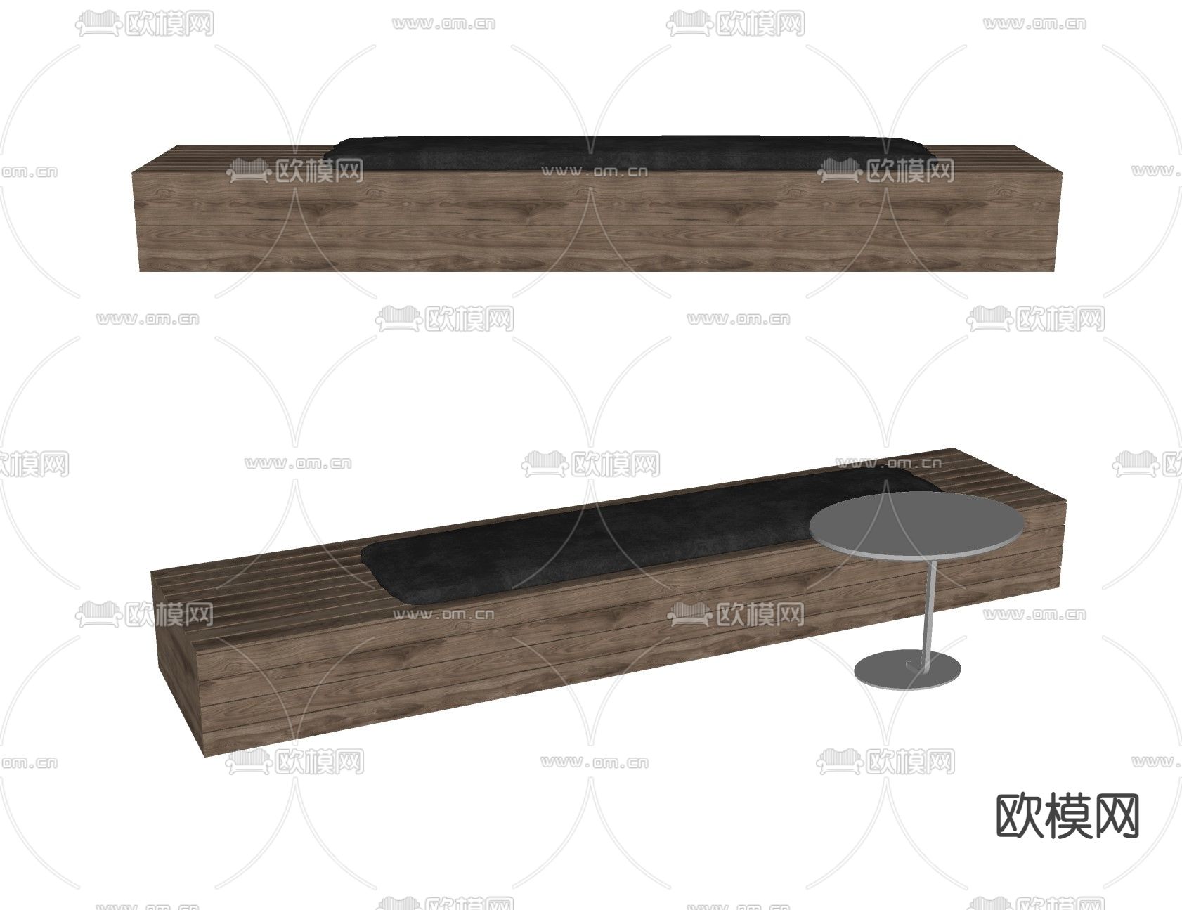 北欧长凳su模型下载（渲染图2）