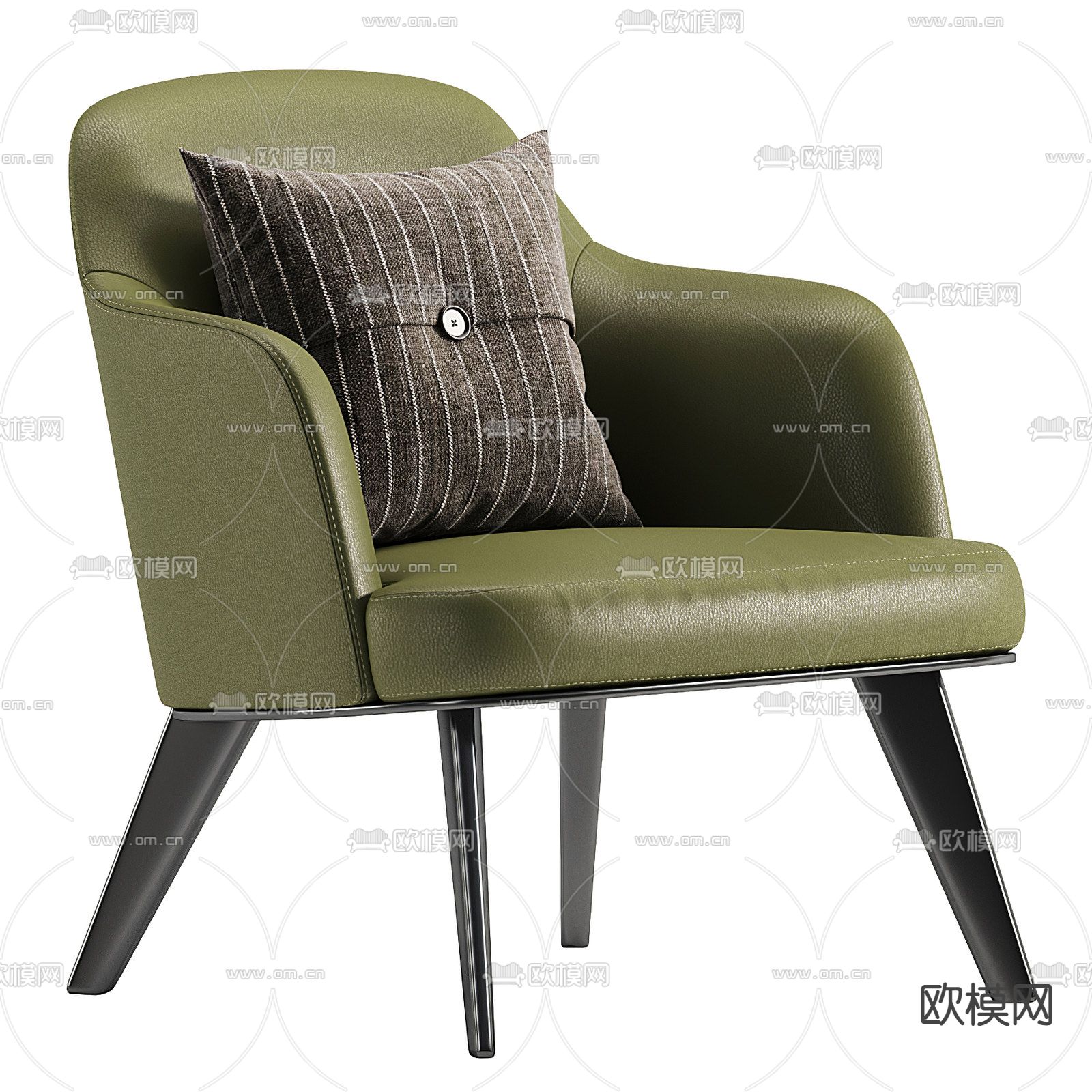 poliform 现代绿色休闲椅3d模型下载（渲染图1）