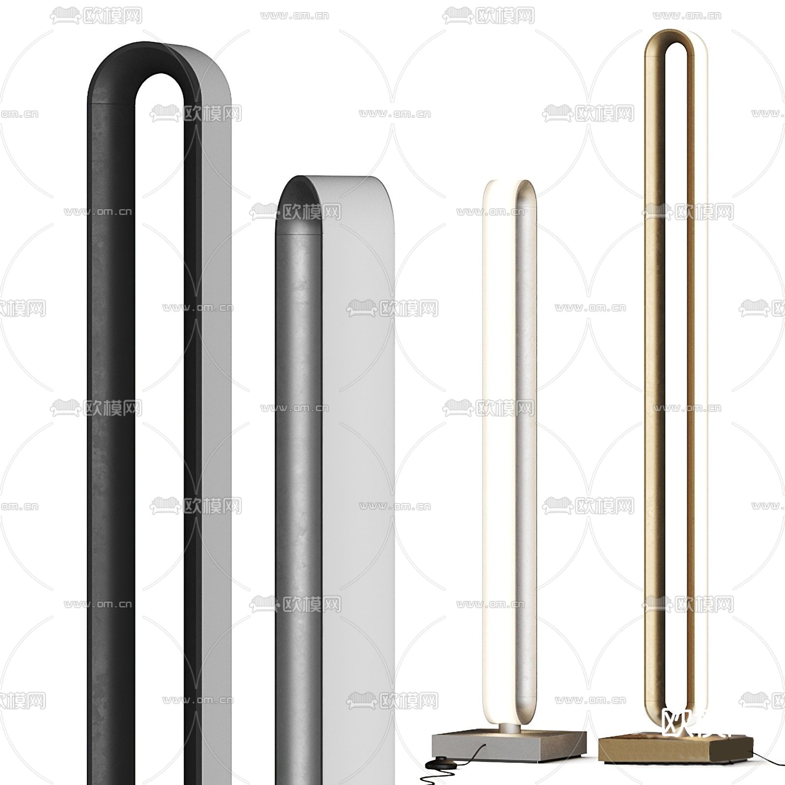 FLOS 现代条形极简落地灯3d模型下载
