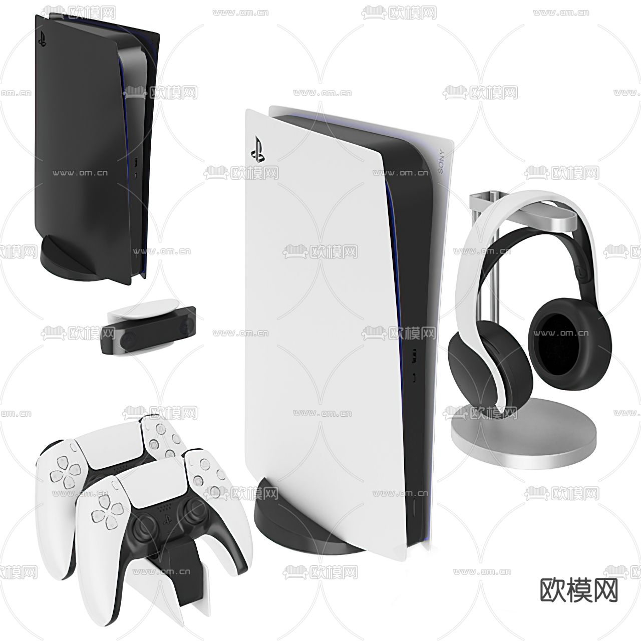 索尼PS5游戏机手柄3d模型