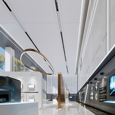  现代办公楼大堂su模型 