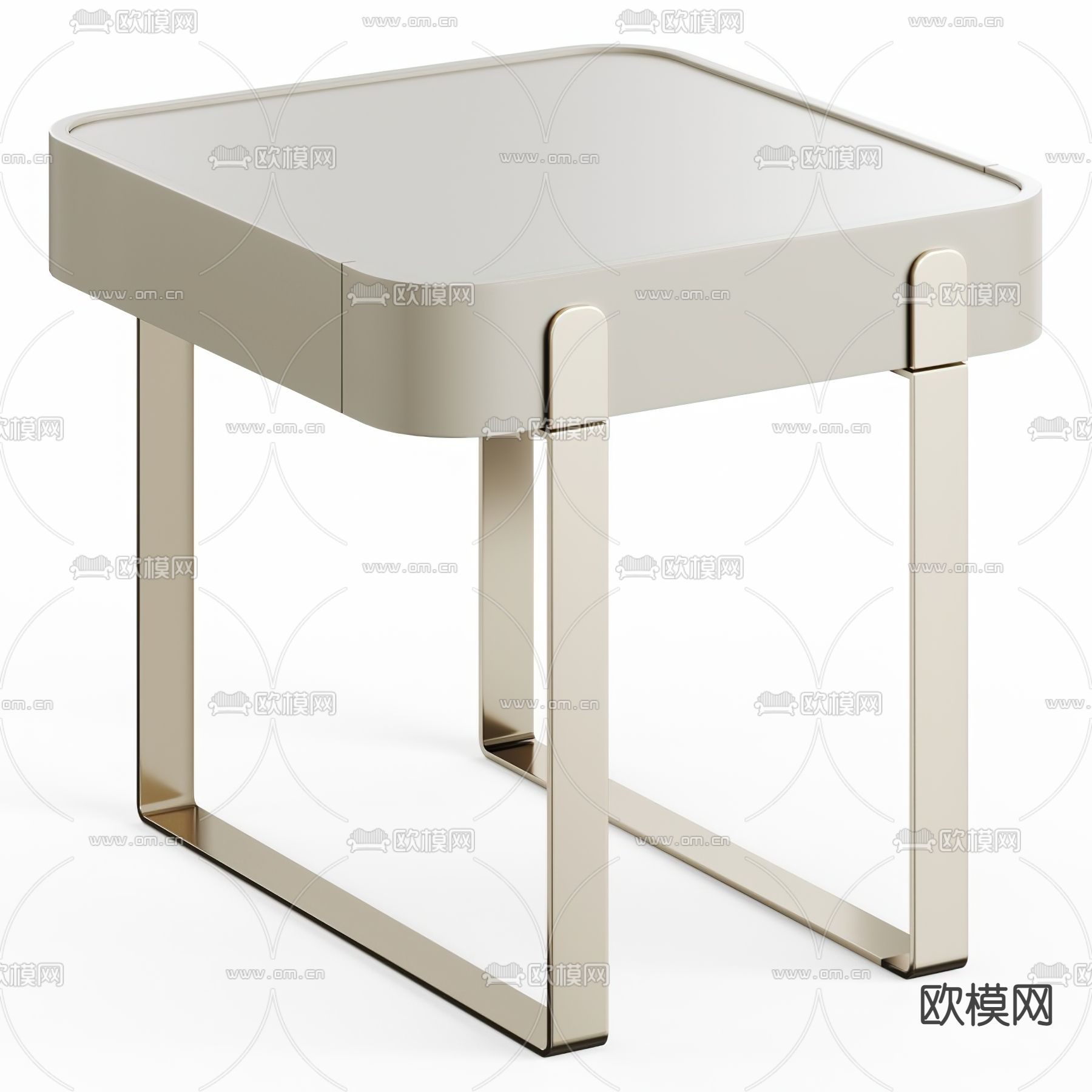 Fendi 现代米色床头柜3d模型下载（渲染图1）