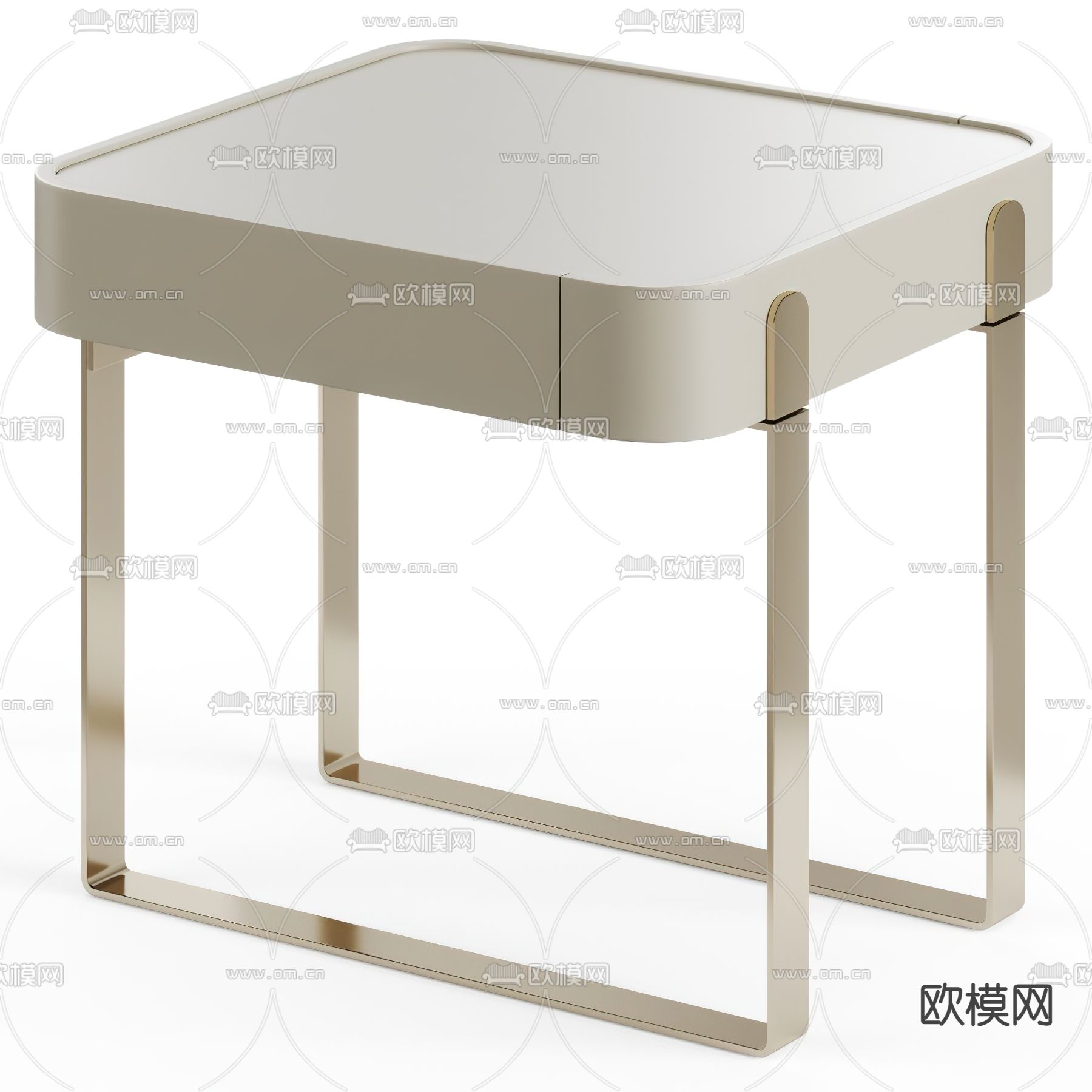 Fendi 现代米色床头柜3d模型下载（渲染图3）