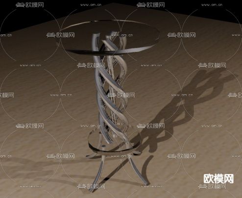 现代简约创意不锈钢亚克力板凳子免费3d模型下载