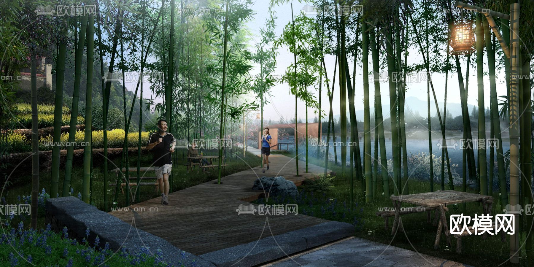 现代竹林园林景观psd下载_ID12052250_3dmax免费模型-欧模网