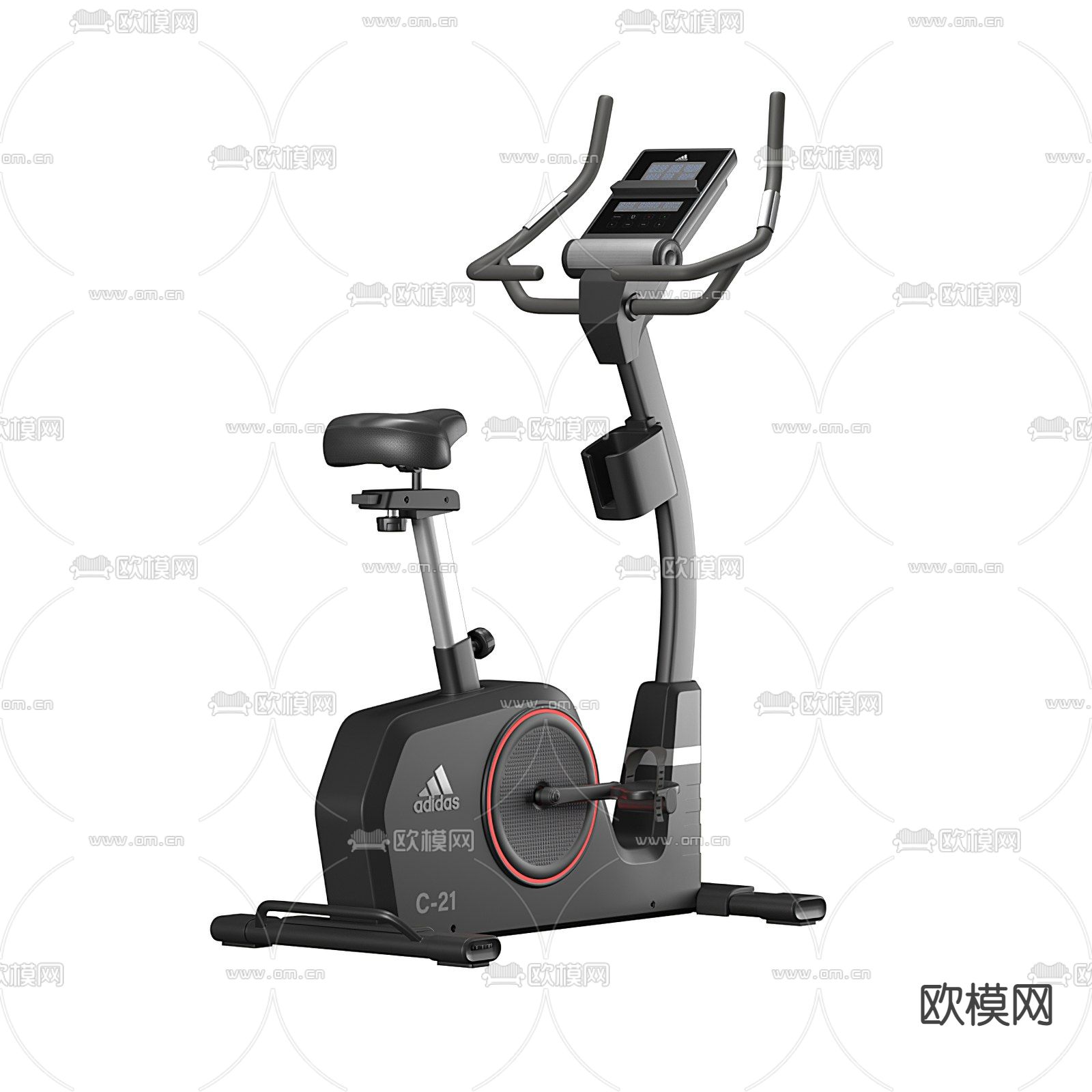 现代动感单车健身器材3d模型下载（渲染图2）