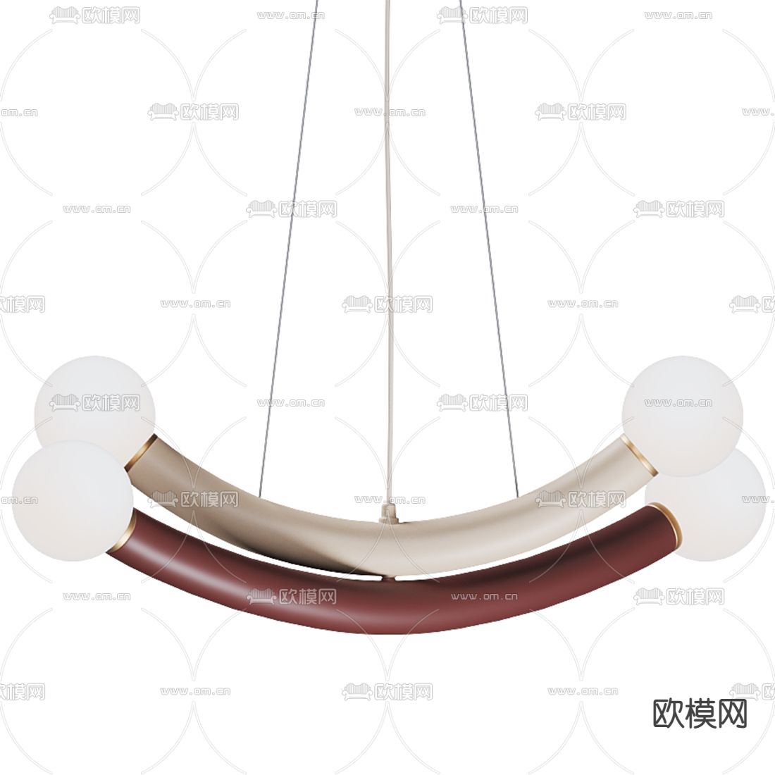 现代轻奢弧形吊灯3d模型下载_ID12053698_3dmax免费模型-欧模网