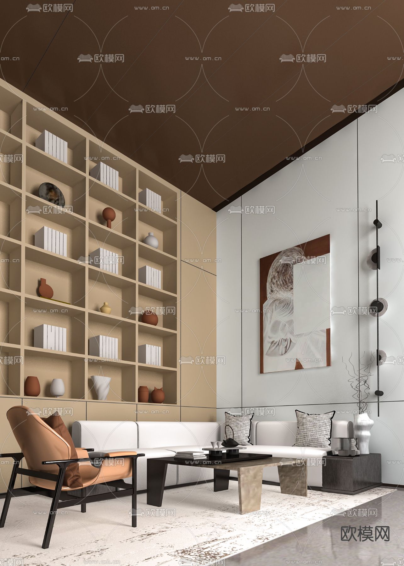 锐度设计 现代售楼处洽谈区3d模型下载