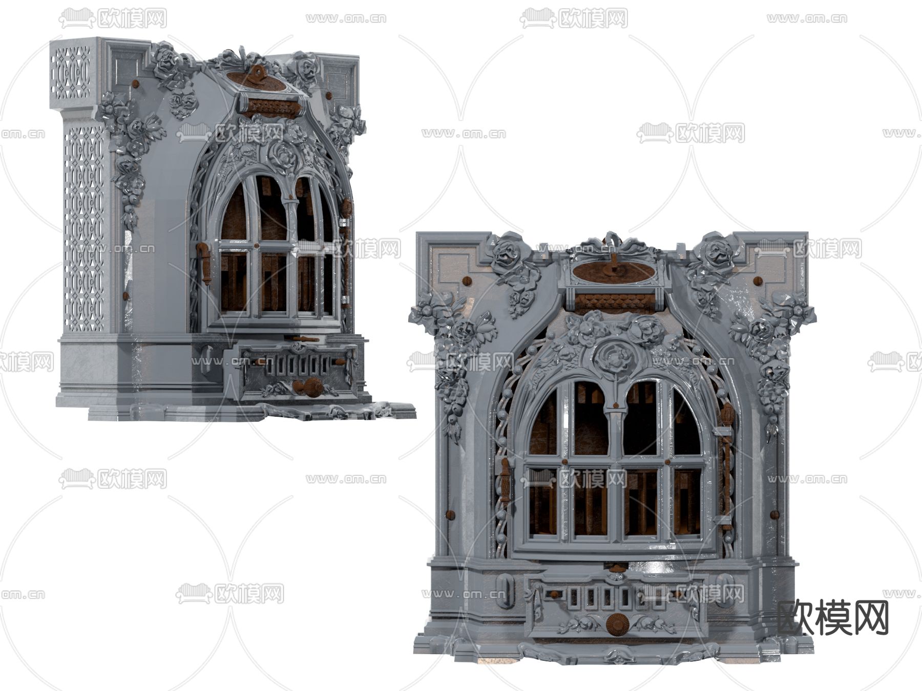 欧式古典城堡音乐盒摆件3d模型