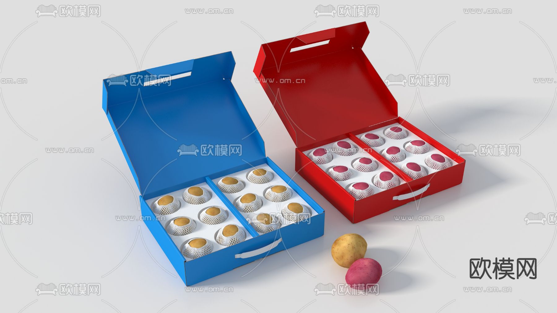 现代土豆包装3d模型下载