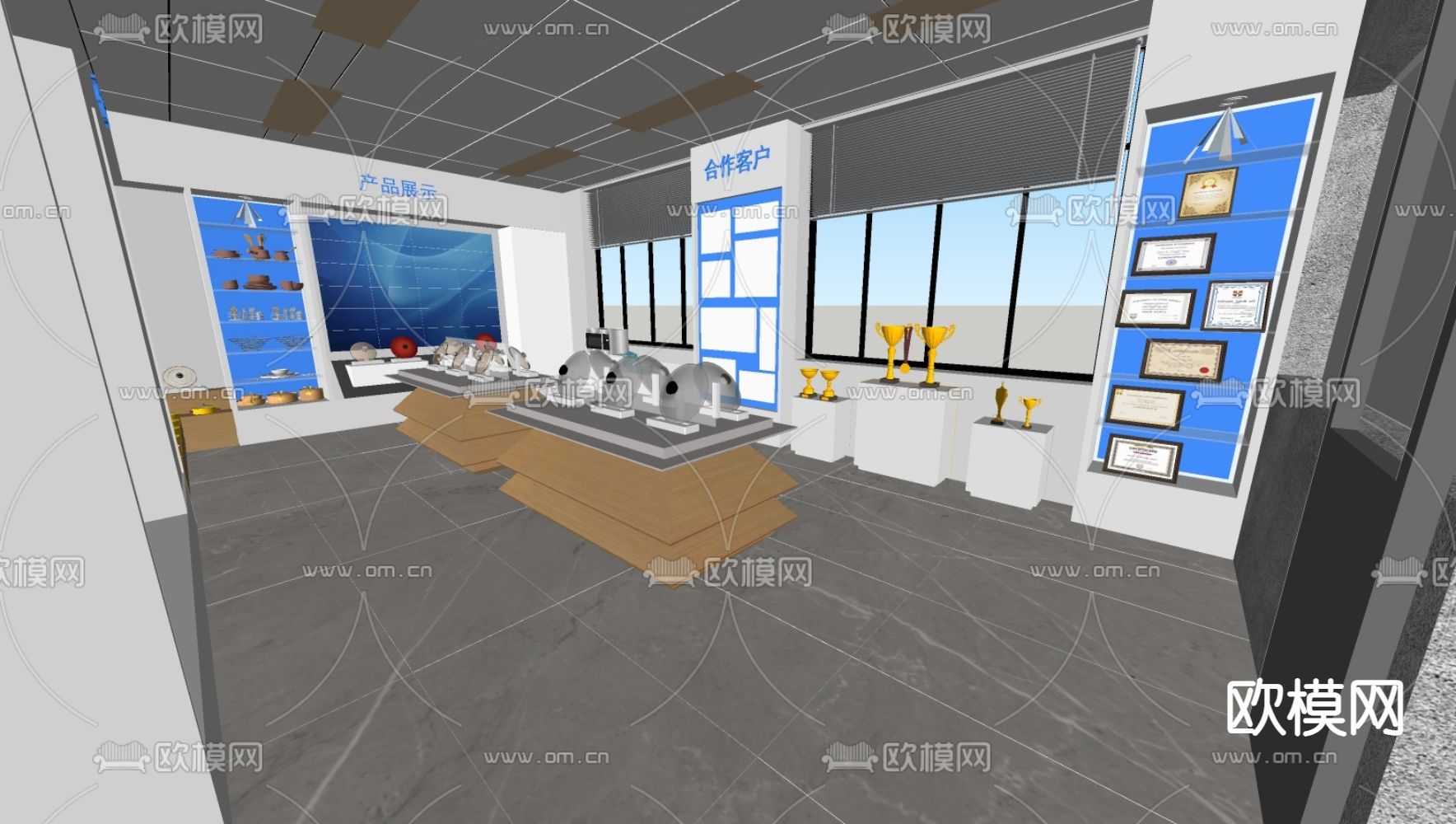 现代厨具展厅su模型下载（渲染图2）