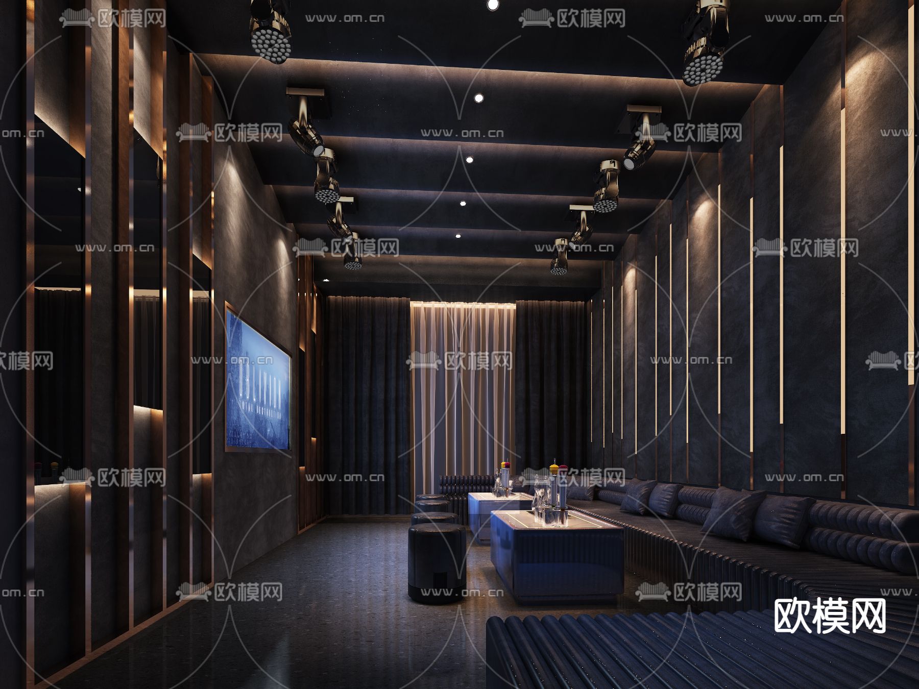 现代酒吧KTV包间3d模型下载