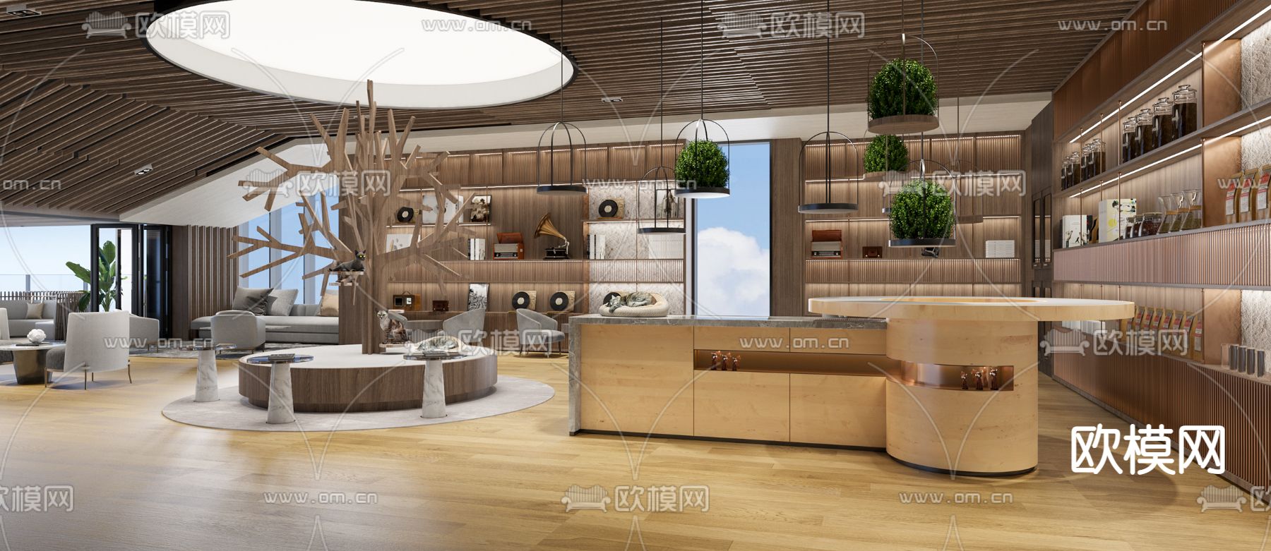 现代猫咖娱乐区3d模型下载